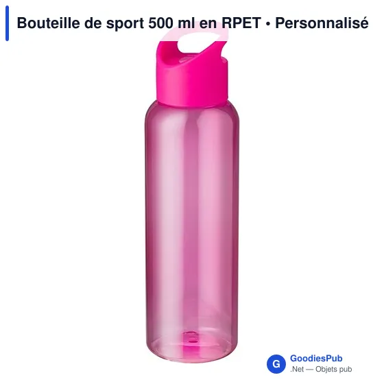 Bouteille de sport personnalisable 500 ml avec logo - RPET - Image 8