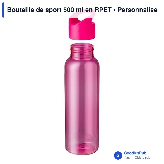 Bouteille de sport personnalisable 500 ml avec logo - RPET - Image 9
