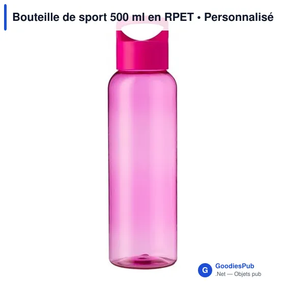 Bouteille de sport personnalisable 500 ml avec logo - RPET - Image 10