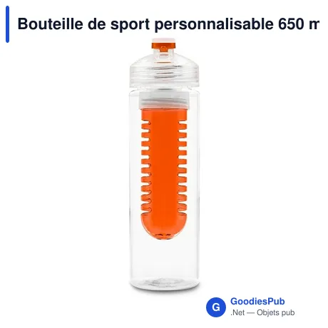Bouteille de sport personnalisable 650 ml avec logo - Carter
