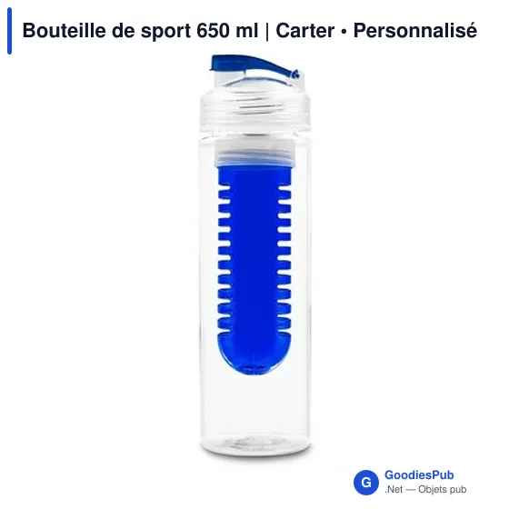 Bouteille de sport personnalisable 650 ml avec logo - Carter - Image 9