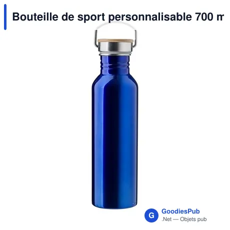 Bouteille de sport personnalisable 700 ml avec logo - modèle noir