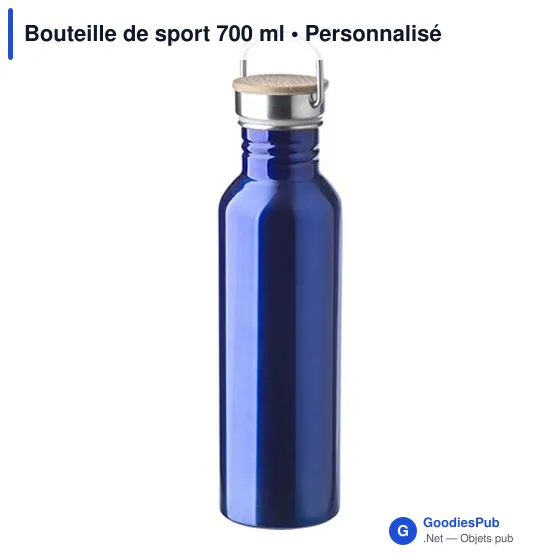Bouteille de sport personnalisable 700 ml avec logo - modèle noir - Image 2