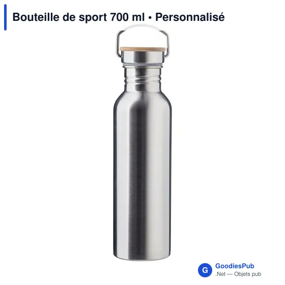 Bouteille de sport personnalisable 700 ml avec logo - modèle noir - Image 12