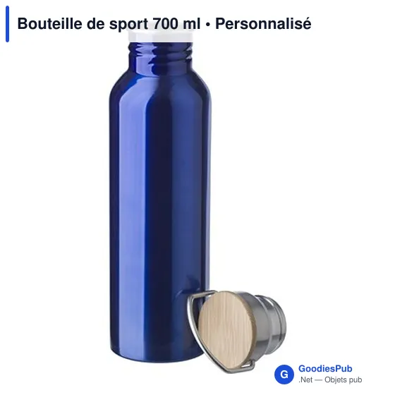 Bouteille de sport personnalisable 700 ml avec logo - modèle noir - Image 3