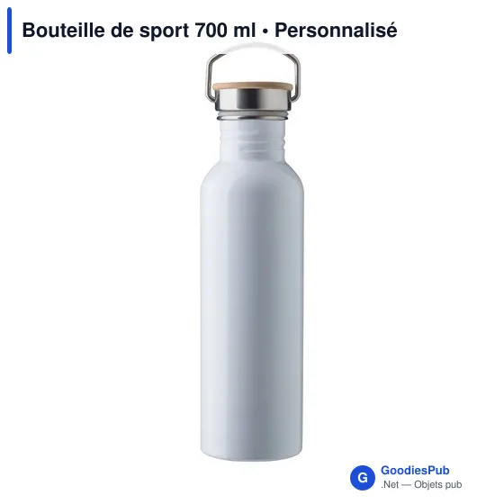 Bouteille de sport personnalisable 700 ml avec logo - modèle noir - Image 9