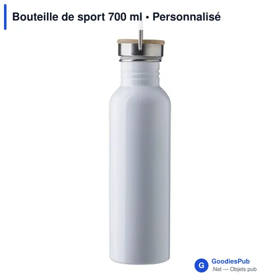 Bouteille de sport personnalisable 700 ml avec logo - modèle noir - Image 10