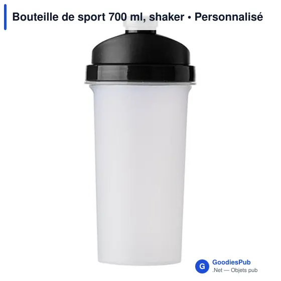 Bouteille de sport personnalisable 700 ml avec logo - shaker - Image 2