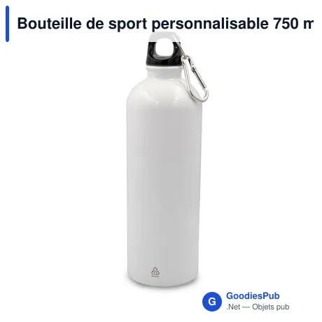 Bouteille de sport personnalisable 750 ml avec logo - Laveriano