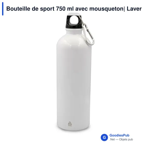 Bouteille de sport personnalisable 750 ml avec logo - Laveriano - Image 1