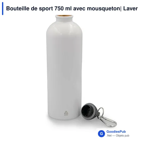 Bouteille de sport personnalisable 750 ml avec logo - Laveriano - Image 2