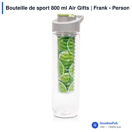 Bouteille de sport personnalisable 800 ml avec logo - Air Gifts - Image 1
