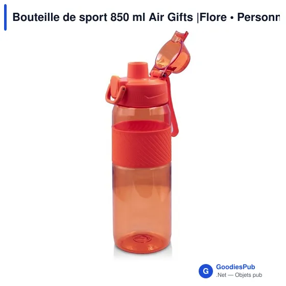 Bouteille de sport personnalisable 850 ml avec logo - Air Gifts | Flore - Image 1