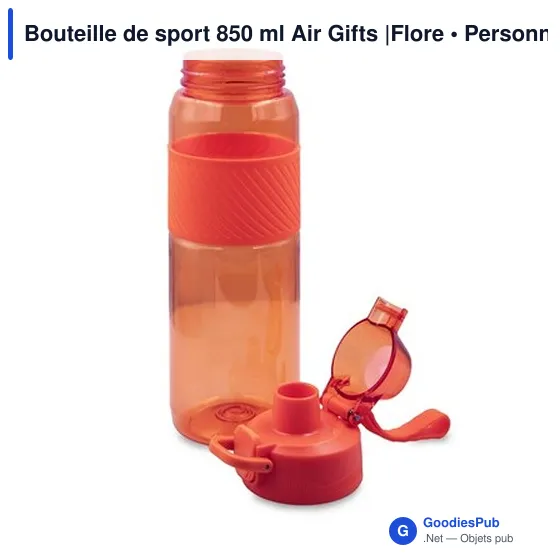 Bouteille de sport personnalisable 850 ml avec logo - Air Gifts | Flore - Image 2
