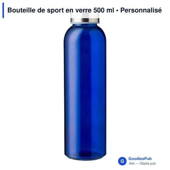 Bouteille de sport personnalisable en verre 500 ml avec logo - Image 4