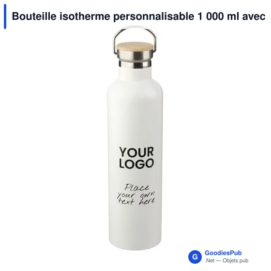 Bouteille isotherme personnalisable 1 000 ml avec logo - Damien - Image 12