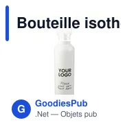 Bouteille isotherme personnalisable 1 000 ml avec logo - Damien - Miniature 3