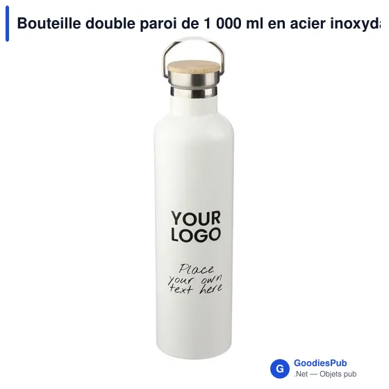 Bouteille isotherme personnalisable 1 000 ml avec logo - Damien - Image 3