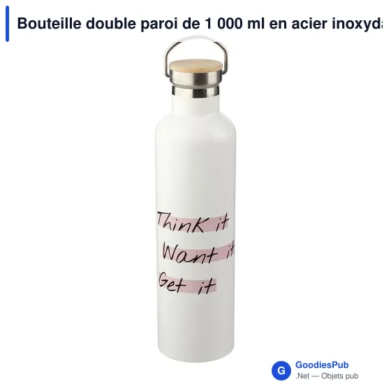 Bouteille isotherme personnalisable 1 000 ml avec logo - Damien - Image 4