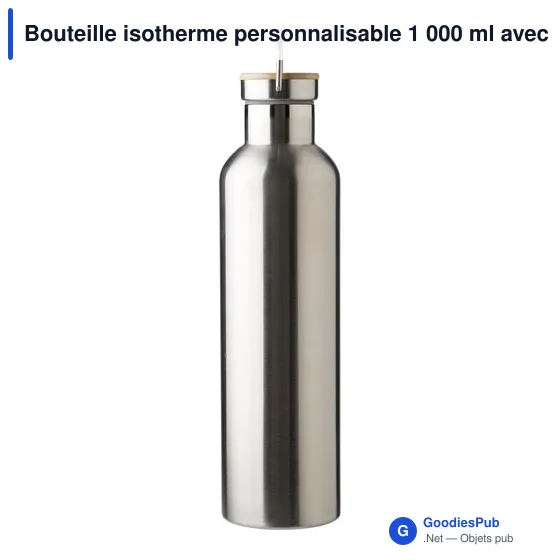 Bouteille isotherme personnalisable 1 000 ml avec logo - Damien - Image 9