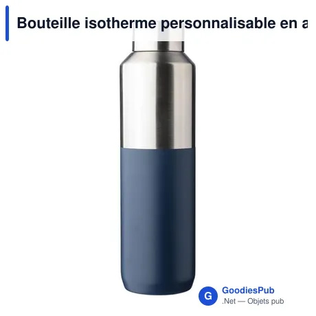Bouteille isotherme personnalisable en acier inoxydable recyclé Esenavec logo