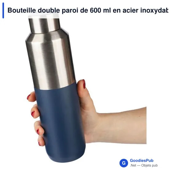 Bouteille isotherme personnalisable en acier inoxydable recyclé Esenavec logo - Image 5