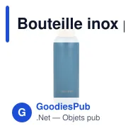 Bouteille inox personnalisable 600 ml bouchon bambou avec logo - Waterdrop - Miniature 2