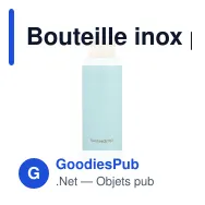Bouteille inox personnalisable 600 ml bouchon bambou avec logo - Waterdrop - Miniature 3