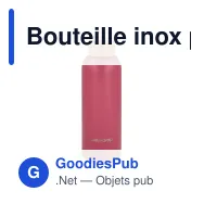 Bouteille inox personnalisable 600 ml bouchon bambou avec logo - Waterdrop - Miniature 4