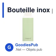 Bouteille inox personnalisable 600 ml bouchon bambou avec logo - Waterdrop - Miniature 5