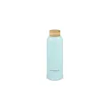 Variante Bleu pastel - Bouteille inox personnalisable 600 ml bouchon bambou avec logo - Waterdrop