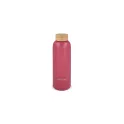 Variante Rose foncé - Bouteille inox personnalisable 600 ml bouchon bambou avec logo - Waterdrop
