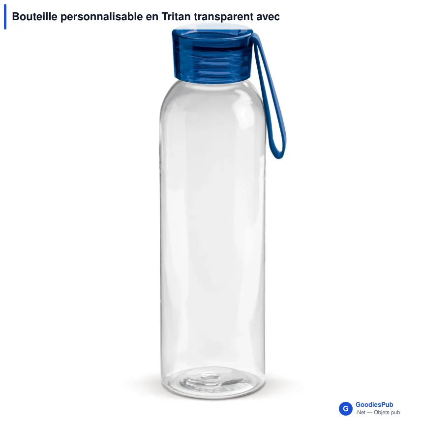 Bouteille personnalisable en Tritan transparent avec logo - 600 ml - Image 4