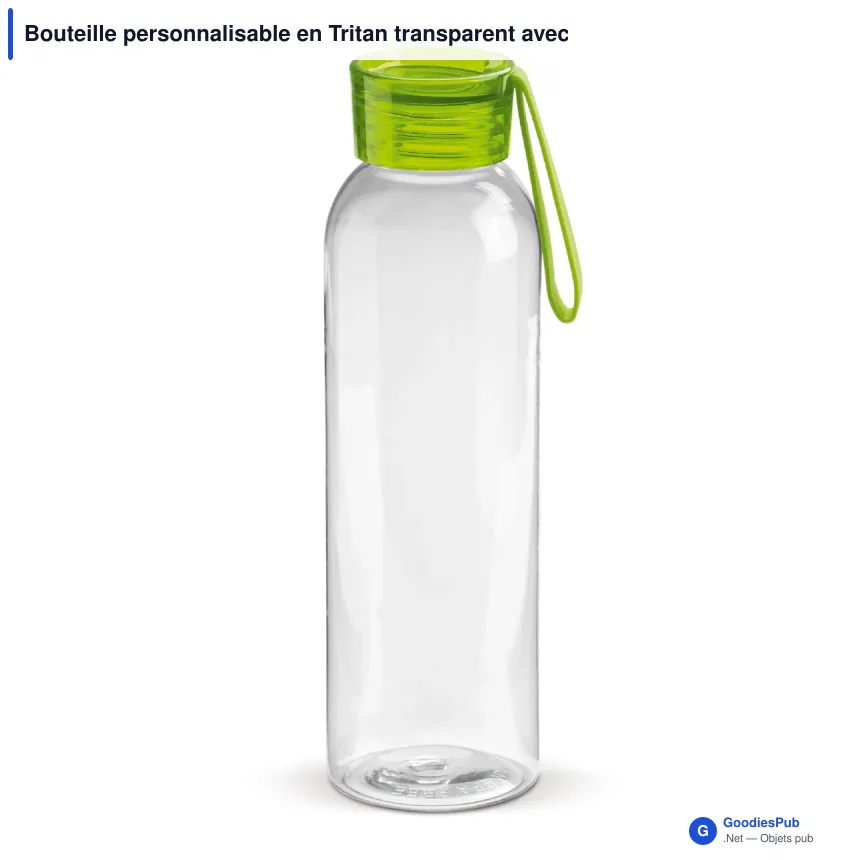 Bouteille personnalisable en Tritan transparent avec logo - 600 ml - Image 5