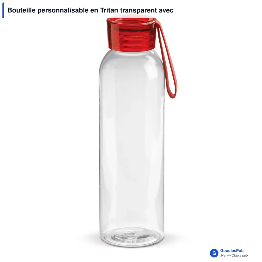 Bouteille personnalisable en Tritan transparent avec logo - 600 ml - Image 6