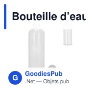 Bouteille d’eau personnalisable 1 litre avec logo - Verre borosilicate - Miniature 1