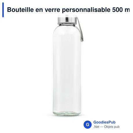 Bouteille en verre personnalisable 500 ml avec logo | Viivi