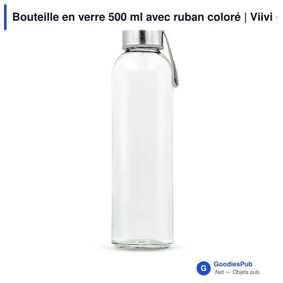 Bouteille en verre personnalisable 500 ml avec logo | Viivi - Image 1