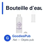 Bouteille d’eau personnalisable 500 ml avec logo - Verre borosilicate - Miniature 1