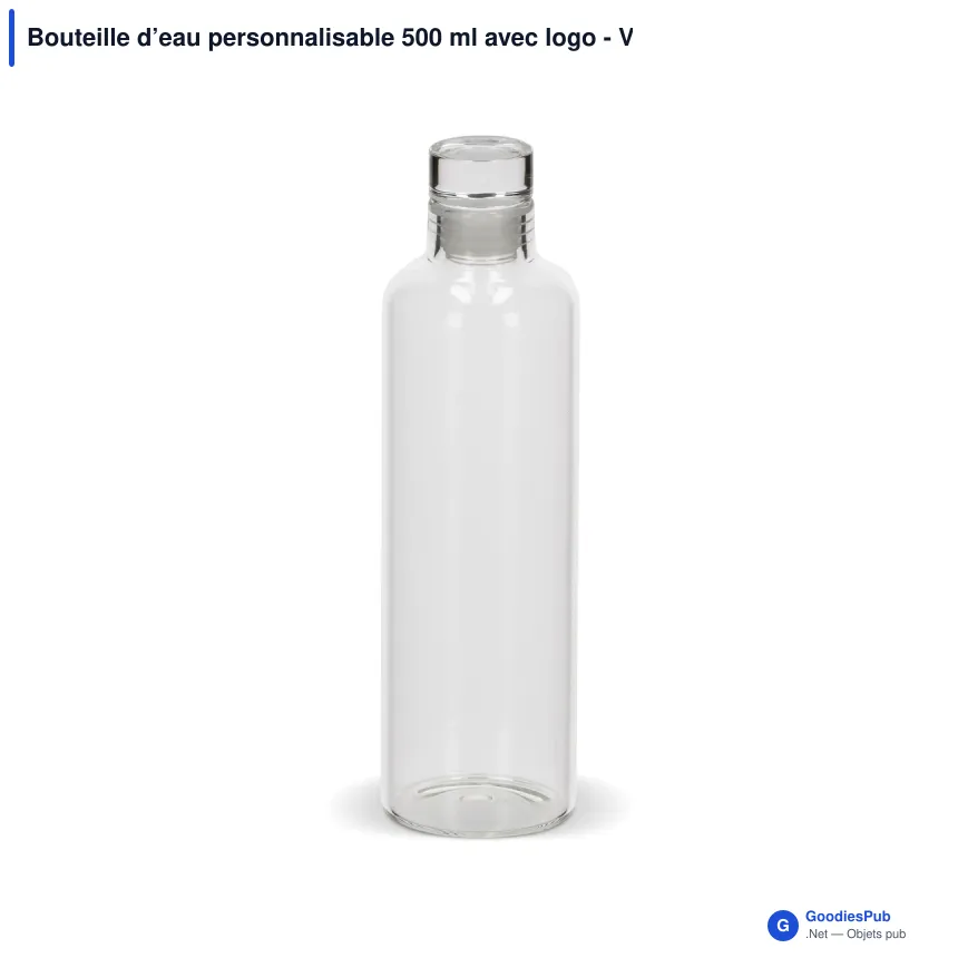 Bouteille d’eau personnalisable 500 ml avec logo - Verre borosilicate - Image 2