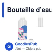 Bouteille d’eau personnalisable 750 ml avec logo - Verre borosilicate - Miniature 1