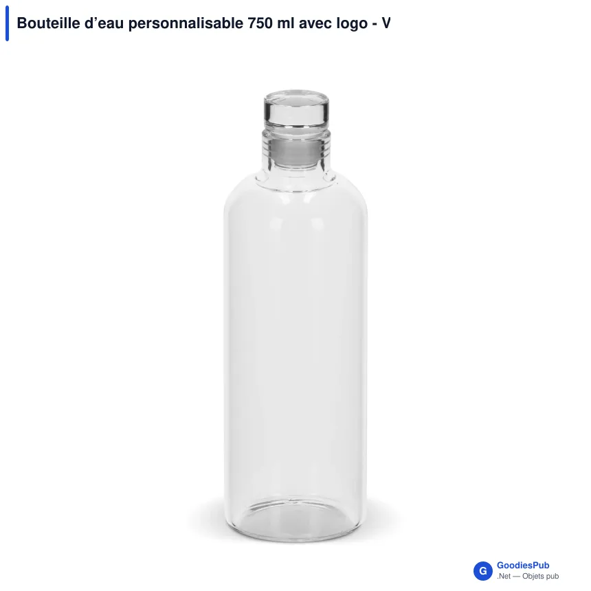 Bouteille d’eau personnalisable 750 ml avec logo - Verre borosilicate - Image 2