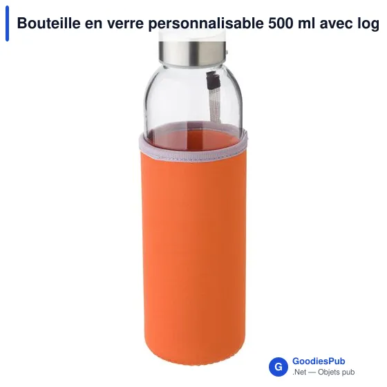 Bouteille en verre de 500 ml avec housse Nika - Image 11