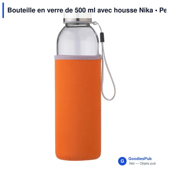 Bouteille en verre de 500 ml avec housse Nika - Image 3