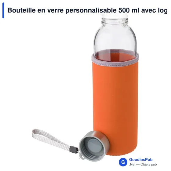 Bouteille en verre de 500 ml avec housse Nika - Image 4