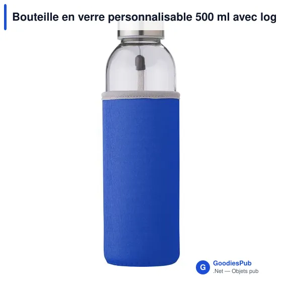 Bouteille en verre de 500 ml avec housse Nika - Image 7