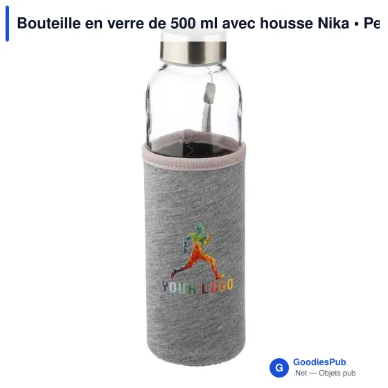 Bouteille en verre de 500 ml avec housse Nika - Image 8