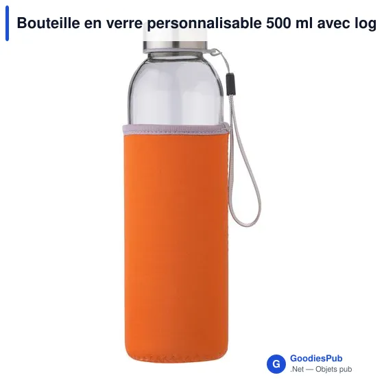 Bouteille en verre de 500 ml avec housse Nika - Image 9