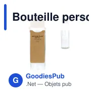 Bouteille personnalisable en verre recyclé 500 ml avec logo - Bouchon liège - Miniature 1