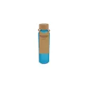 Variante Bleu givré - Bouteille personnalisable en verre recyclé dépoli 500 ml avec logo - Bouchon liège